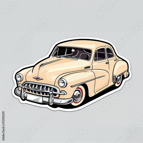 Vintage Yellow Classic Car Illustration - Retro Automobile Model with a Nostalgic Charm  Perfect for Automotive Designs  Travel Themes  and Toy Enthusiast