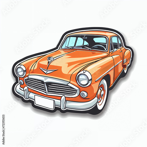 Vintage Yellow Classic Car Illustration - Retro Automobile Model with a Nostalgic Charm  Perfect for Automotive Designs  Travel Themes  and Toy Enthusiast