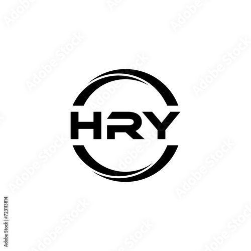 HRY letter logo design with white background in illustrator, cube logo, vector logo, modern alphabet font overlap style. calligraphy designs for logo, Poster, Invitation, etc.