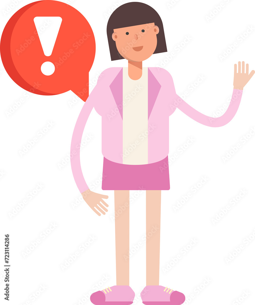 Office Woman Character and Error Sign
Office Woman Character and Error Sign