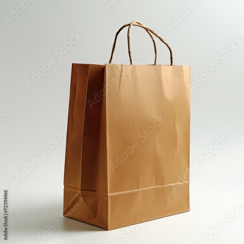 a brown paper bag isolated on a gray background