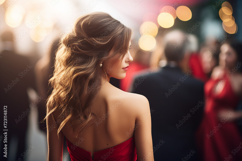 Festive event prom party holiday celebration fancy girl boy students well dressed Generative AI illustration Festive event prom party holiday celebration fancy girl boy students well dressed Generative AI illustration