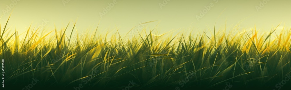 In the summer, the sun's golden rays gently embrace the verdant grass, creating a tranquil scene.