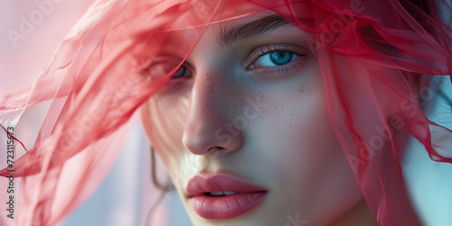 Glamurous woman in a beauty fashion style image with strong make-up