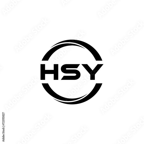 HSY letter logo design with white background in illustrator, cube logo, vector logo, modern alphabet font overlap style. calligraphy designs for logo, Poster, Invitation, etc.