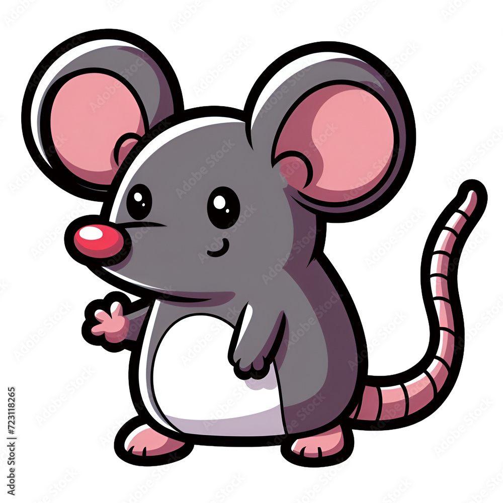 Sticker with the image of a cartoon mouse Sticker with the image of a cartoon mouse