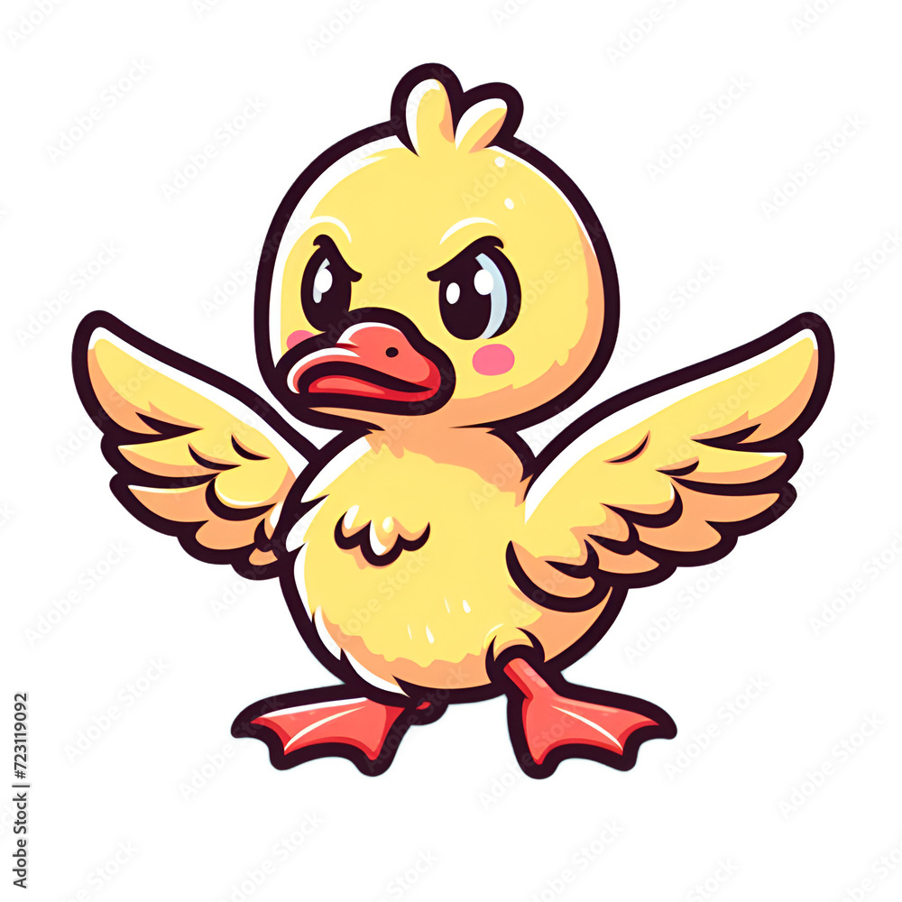 Sticker with the image of a cartoon duck