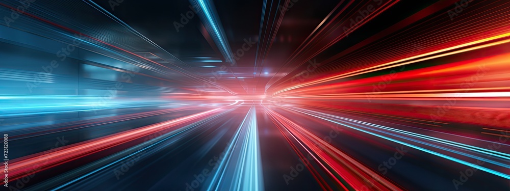 Glowing light trails symbolize the rapid flow of data in a digital tunnel, showcasing the speed and efficiency of modern technology. Glowing light trails symbolize the rapid flow of data in a digital tunnel, showcasing the speed and efficiency of modern technology.