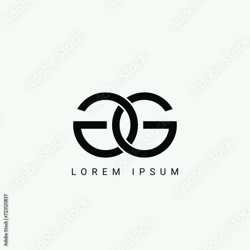 Alphabet GG or G illustration monogram vector logo template