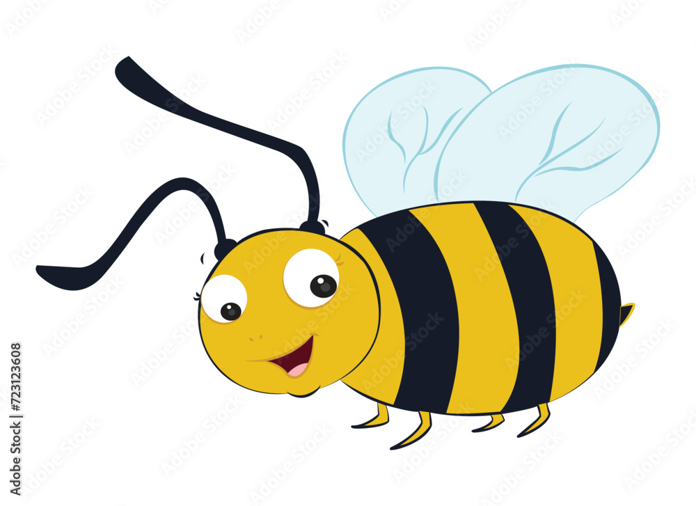 A cute bee smiling happily A cute bee smiling happily