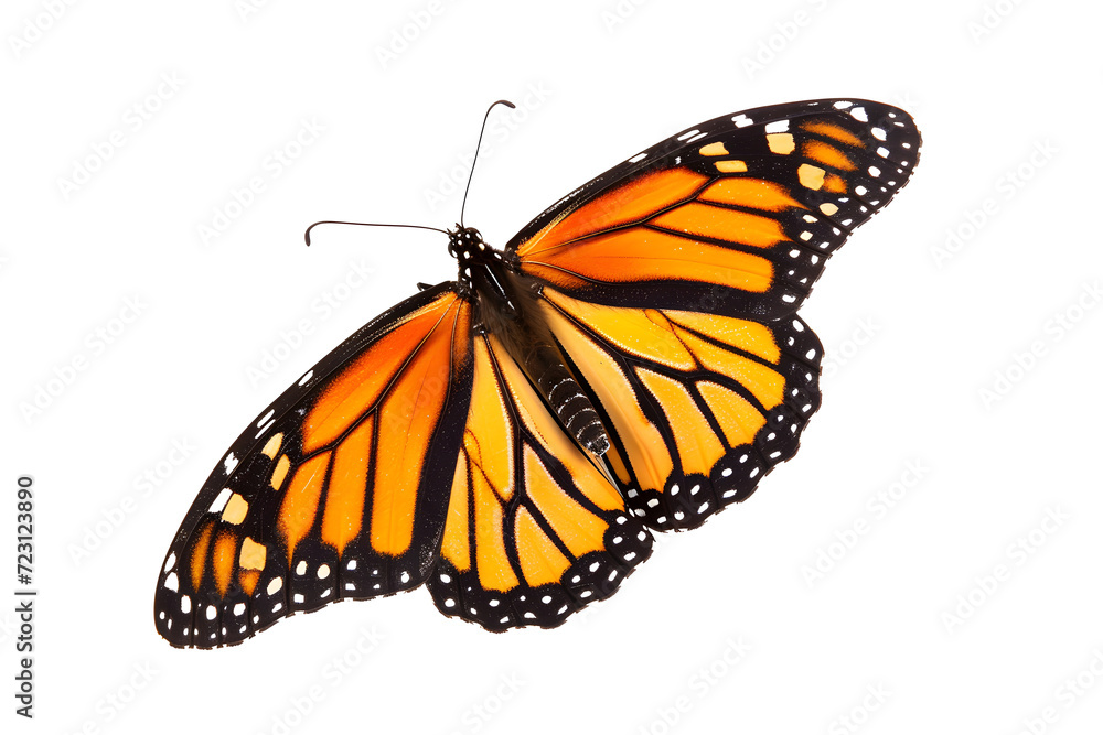 Fototapeta premium Isolated monarch butterfly on a white background