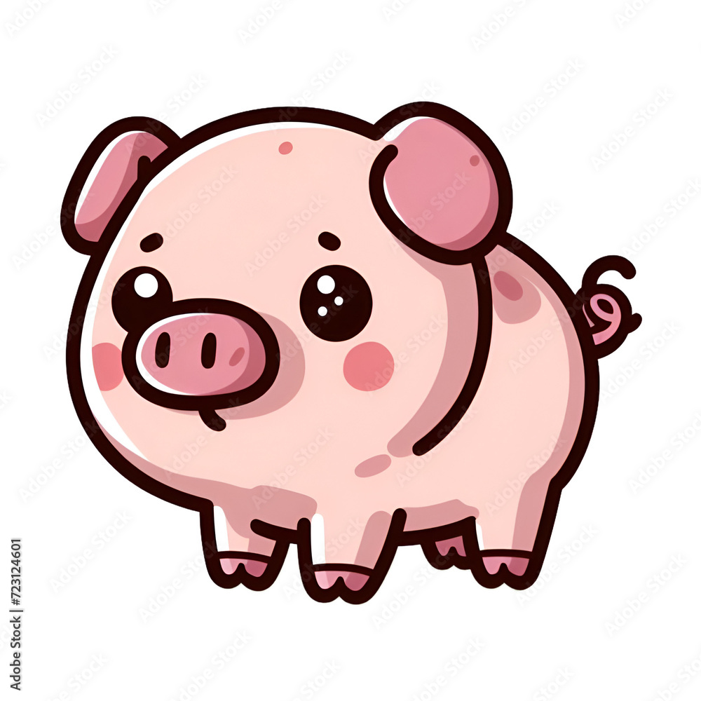 Sticker with the image of a fun cartoon pig Sticker with the image of a fun cartoon pig