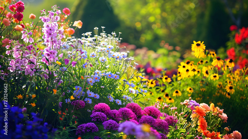 Wallpapers of vibrant flowers in a garden.