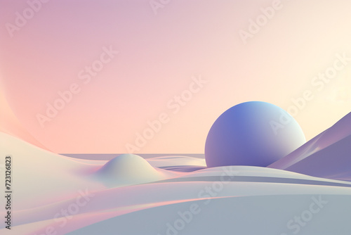 Minimalist Pastel Dune Landscape.