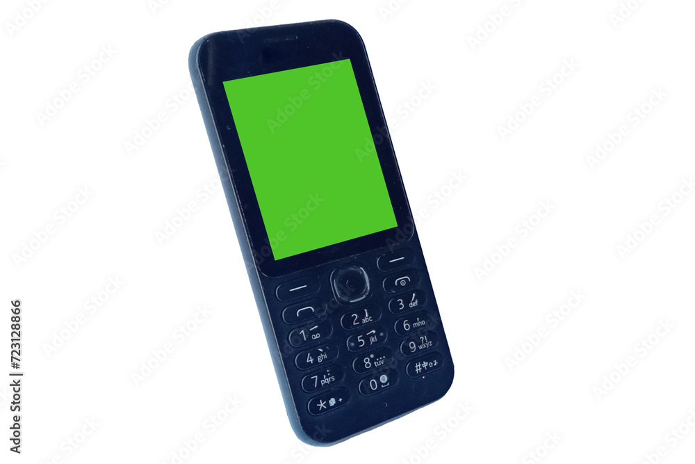 Old cell phone with green screen Old cell phone with green screen