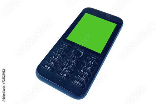 Old cell phone with green screen