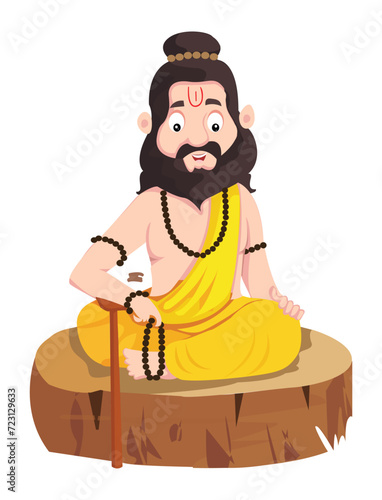 A sage sitting and worshiping