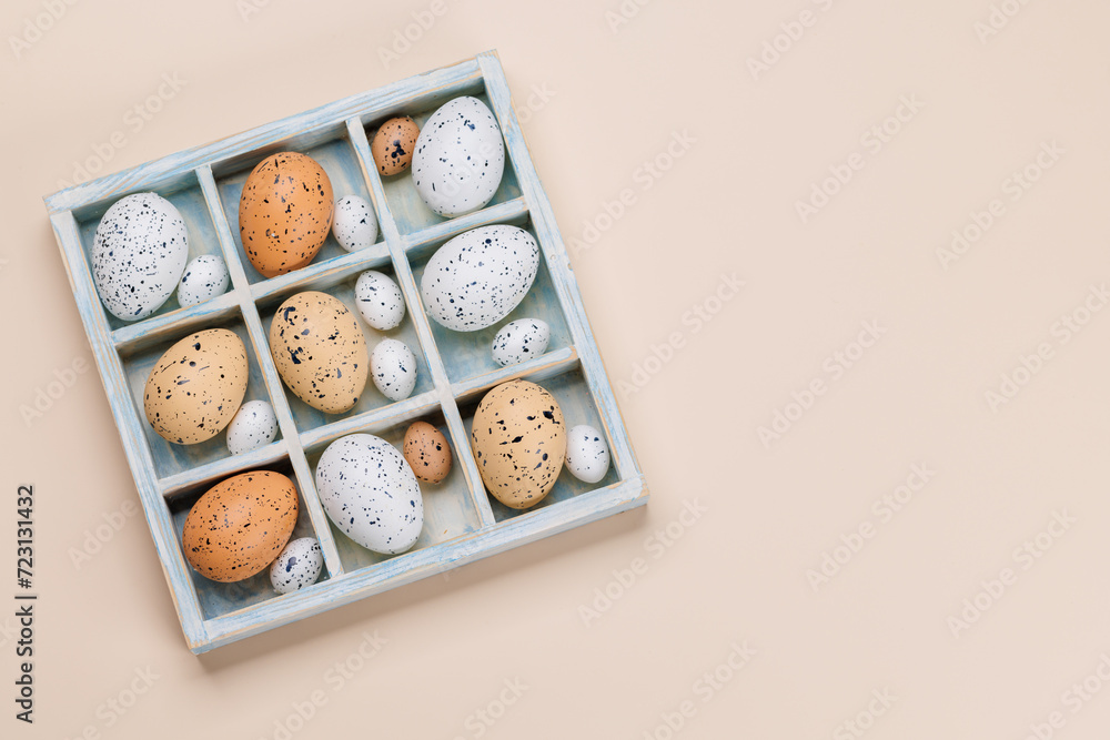 Easter delights: Colorful eggs in a festive arrangement Easter delights: Colorful eggs in a festive arrangement
