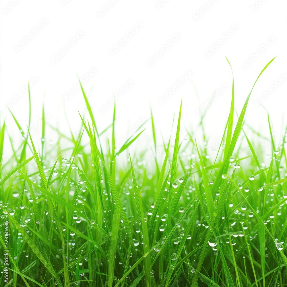 Fototapeta premium fresh green grass on white background