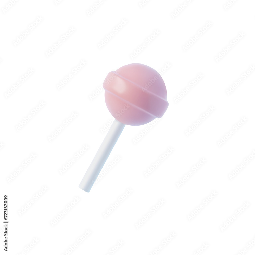 Lollipop candy on a stick, 3d vector, isolated on white background. Lollipop candy on a stick, 3d vector, isolated on white background.