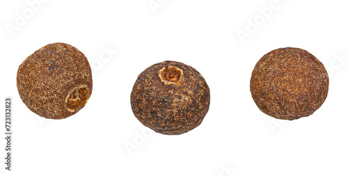 Fotografie Set aromatic allspice isolated on white, macro