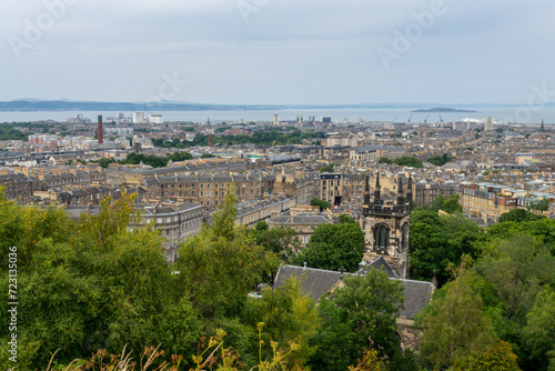 Aerial view of the town of Edinburgh, Scotalnd