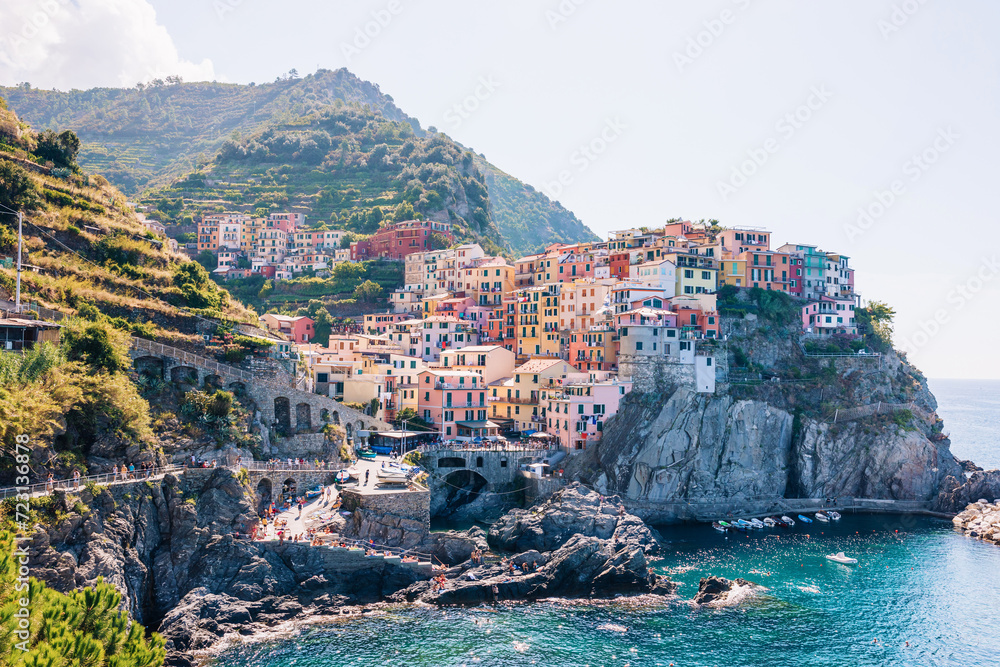 Beautiful view of Manarola. It is one of the five famous colorfu