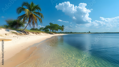 palm treen on an island