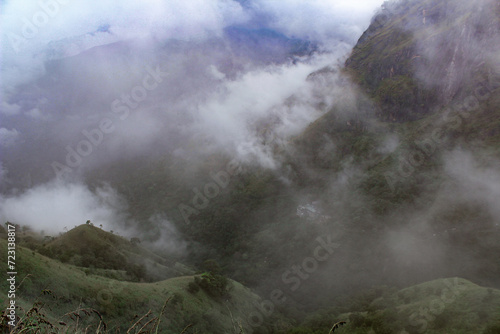 Mountain valley in clouds and fog. © Nasta