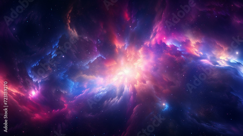 Galaxy abstract neon colorful light fantasy phenomenon nebula cosmic solar system moon