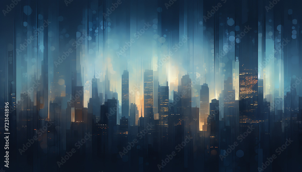 Midnight Skyline with Cityscape Night Dreams