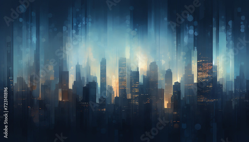 Midnight Skyline with Cityscape Night Dreams © Maryam