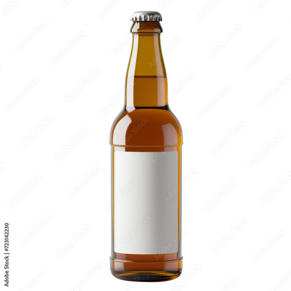 Blank label beer bottle mockup isolated on white or transparent background Blank label beer bottle mockup isolated on white or transparent background