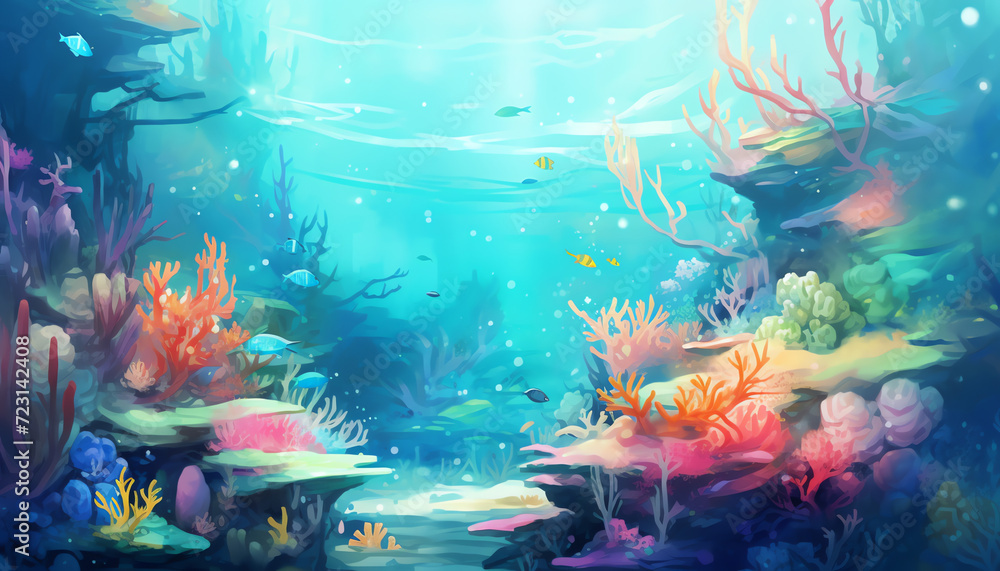 Underwater Wonderland with Vibrant Marine Life Underwater Wonderland with Vibrant Marine Life