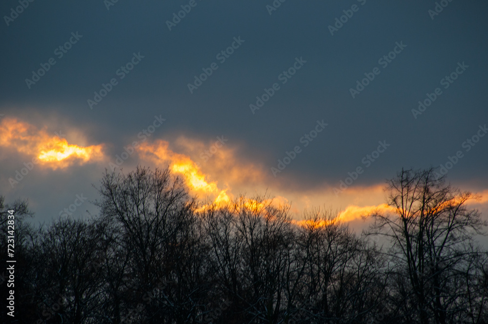 Fototapeta premium Winterhimmel am Abend
