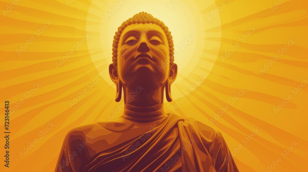 Meditative portrayal of Buddha, radiating inner peace and enlightenment Meditative portrayal of Buddha, radiating inner peace and enlightenment