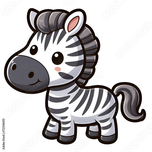 Sticker with the image of a cartoon zebra