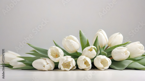 A Collection Of Fresh White Tulip Flowers