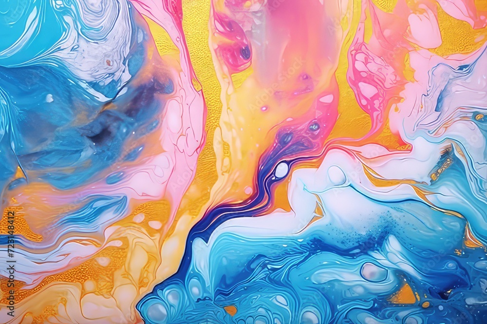 luxury abstract fluid art painting in alcohol ink technique.