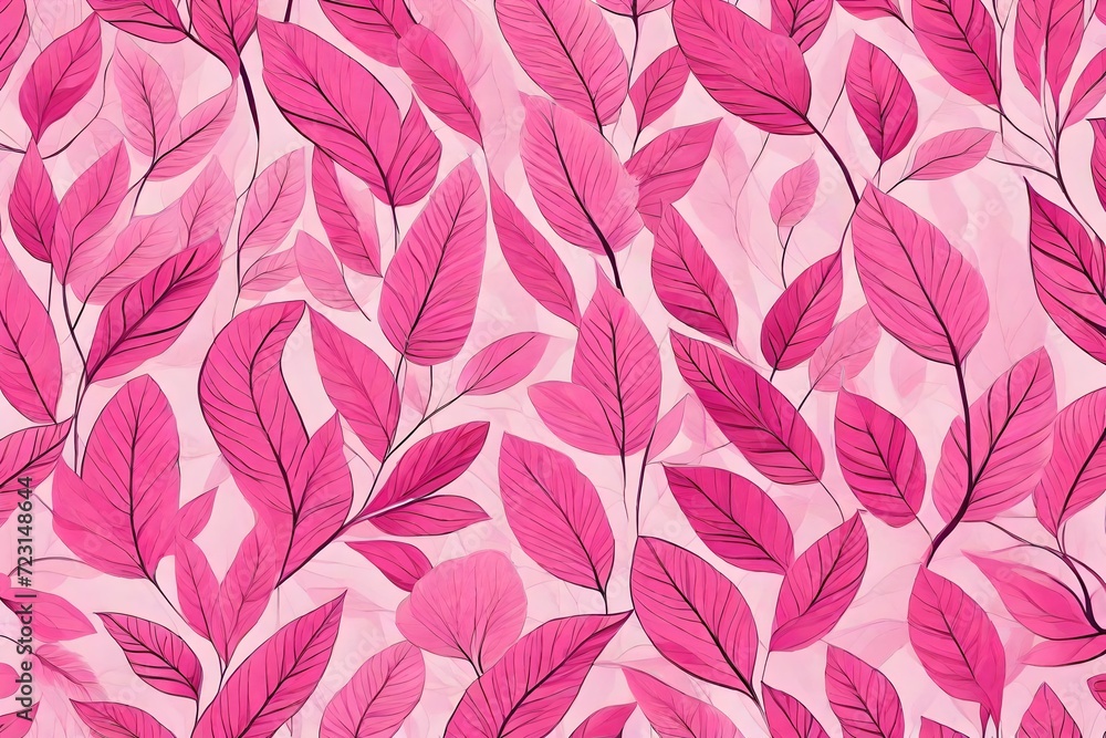 Pink leaves designed wallpaper style natural picture Pink leaves designed wallpaper style natural picture