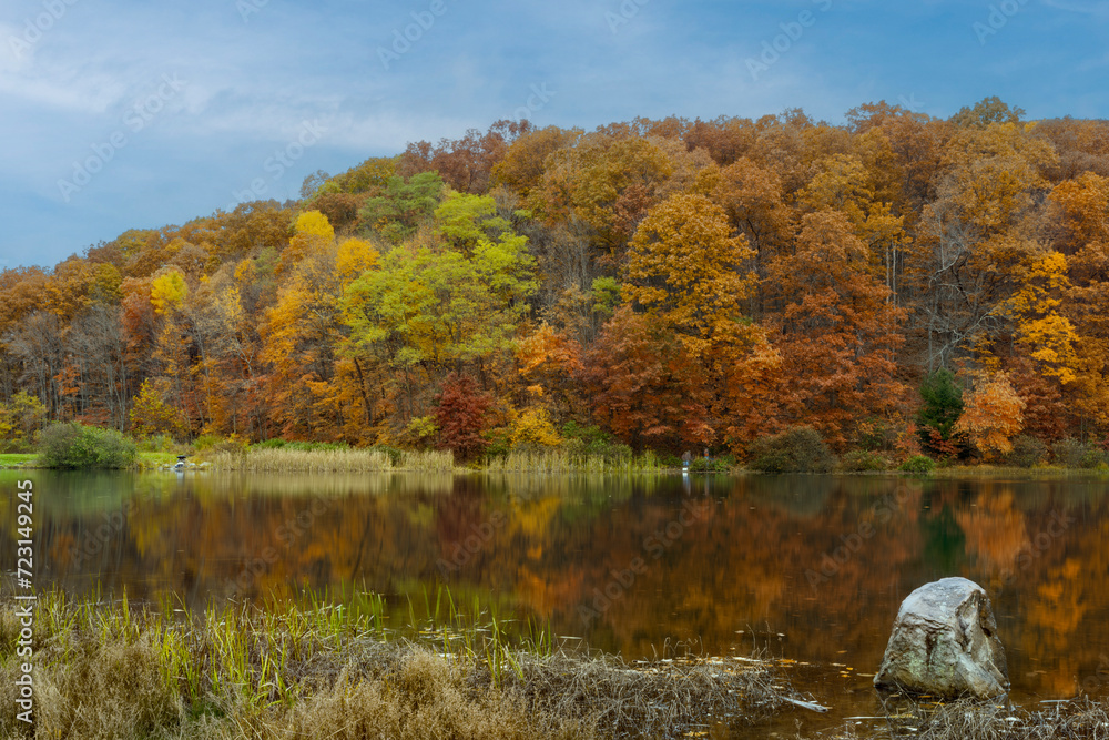 Fall color in pond at Coopers Rock