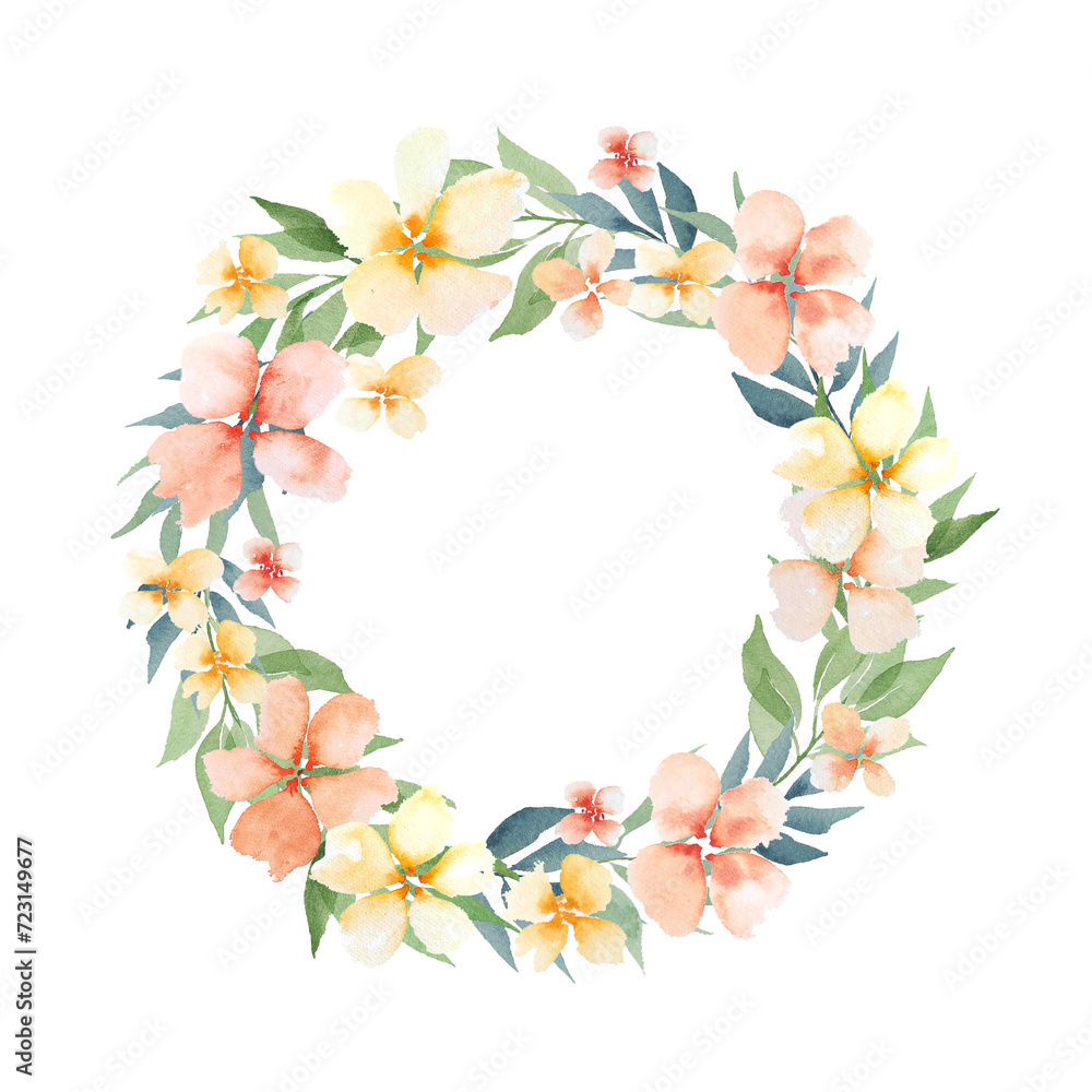 Watercolor peach gentle simple flowers Watercolor peach gentle simple flowers