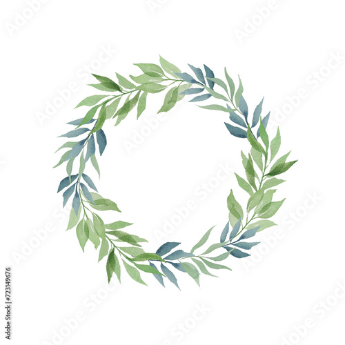 Watercolor greenery wreath