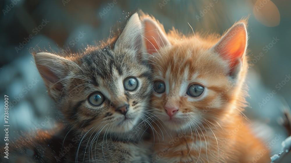 Playful Kittens, Adorable close-up of playful kittens engaged in cute interactions, conveying warmth and coziness Playful Kittens, Adorable close-up of playful kittens engaged in cute interactions, conveying warmth and coziness