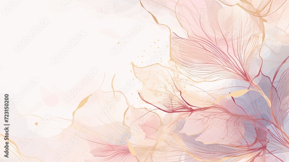 Delicate Pink Petal Illustration with Pastel Background