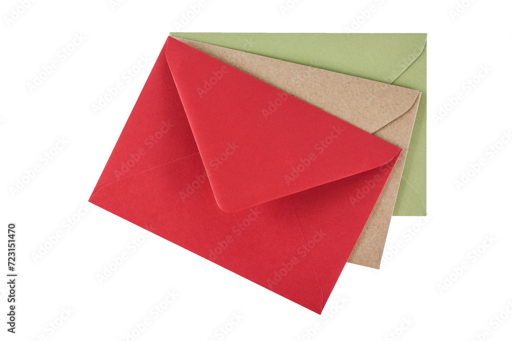 Colored envelopes isolated on a white background Colored envelopes isolated on a white background