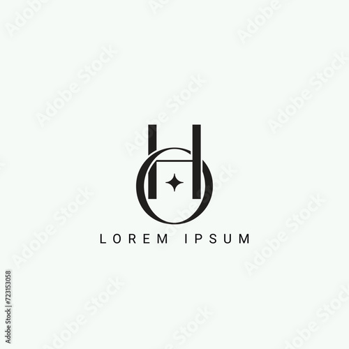 Alphabet HO or OH illustration monogram vector logo template