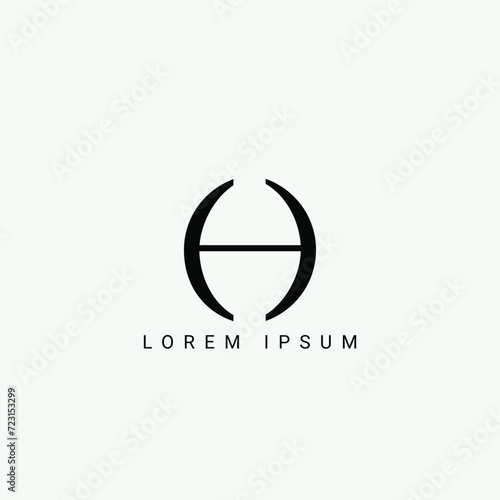 Alphabet HO or OH illustration monogram vector logo template