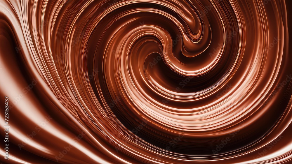 Swirled chocolate on a white background Swirled chocolate on a white background