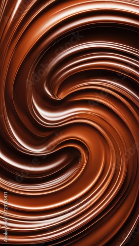 Swirled chocolate on a white background